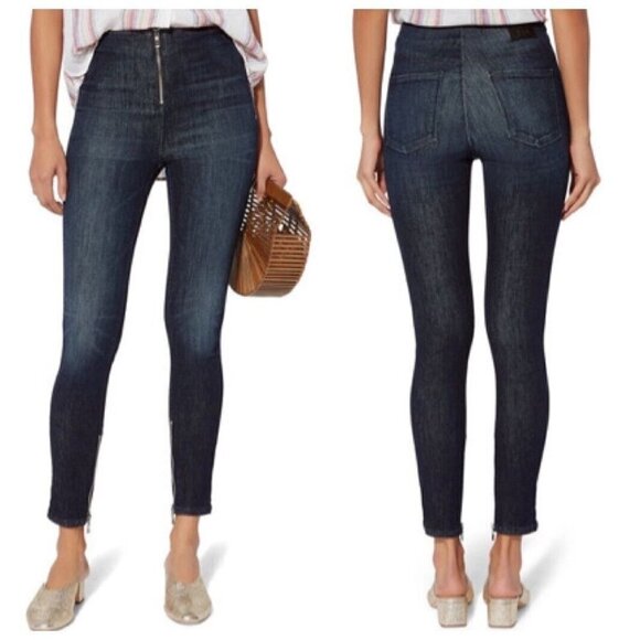 RTA Madison Zip Skinny Jeans Superior Blue Women’s Size 24 High Rise Stretch - Picture 1 of 13